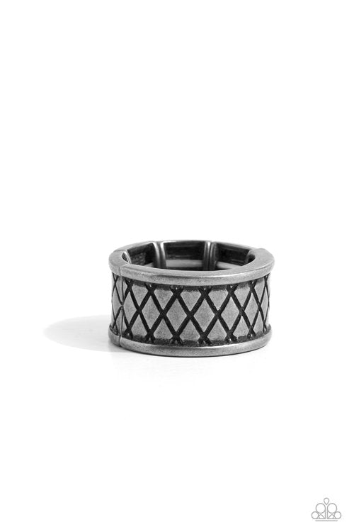 Triple Crossed - Silver - Paparazzi Ring Image