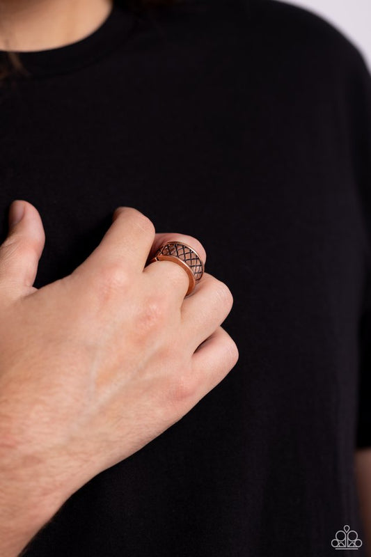 Triple Crossed - Copper - Paparazzi Ring Image
