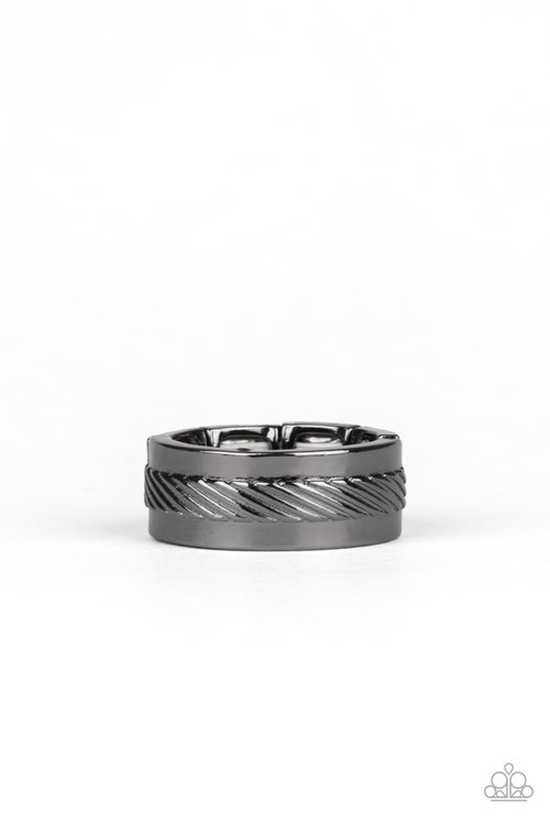 Scrape The Barrel - Black - Paparazzi Ring Image