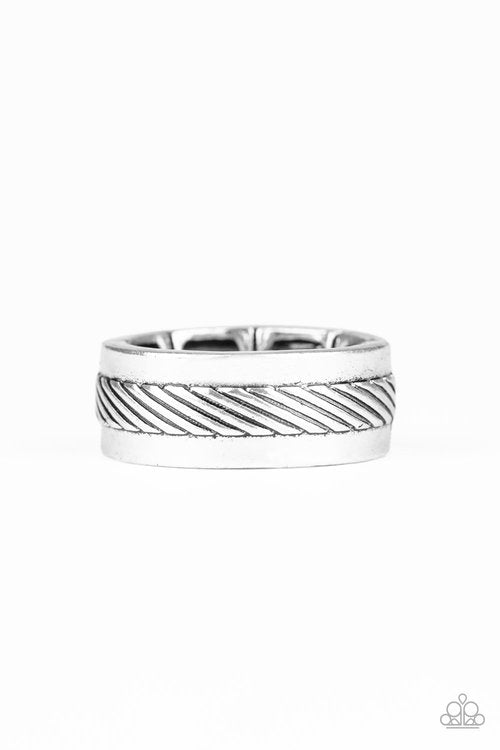 Scrape The Barrel - Silver - Paparazzi Ring Image