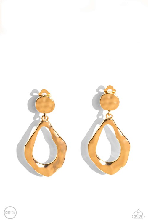 Metallic Mezzanine - Gold - Paparazzi Earring Image