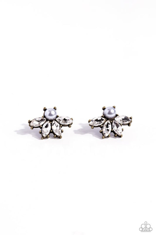 Stellar Showcase - Brass - Paparazzi Earring Image