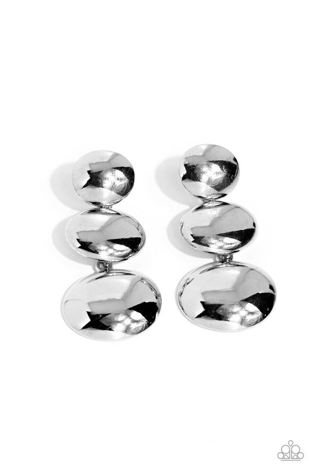 ​Futuristic Fantasy - Silver - Paparazzi Earring Image