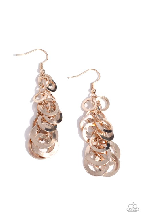 Closed Circuit Sass - Gold - Paparazzi Earring Image