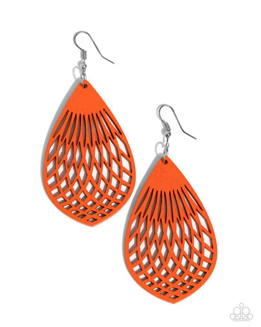 Caribbean Coral - Orange - Paparazzi Earring Image