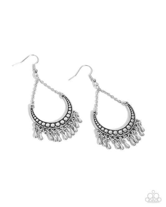 Melodic Moons - Silver - Paparazzi Earring Image