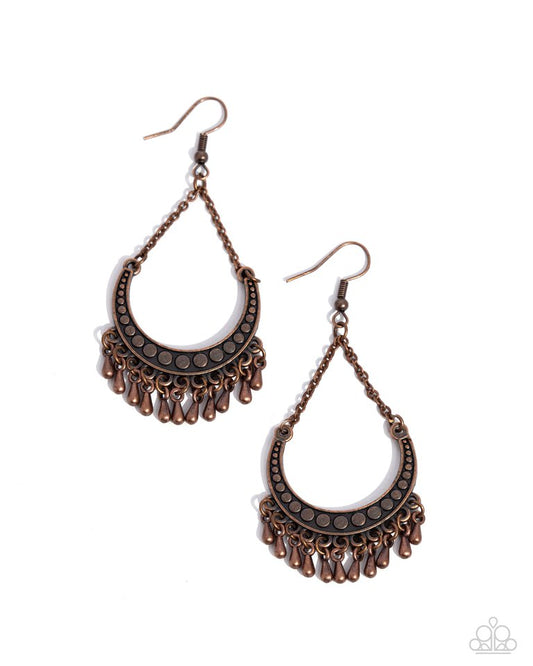 Melodic Moons - Copper - Paparazzi Earring Image