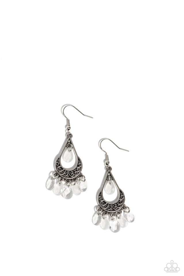 Beachside Ballroom - White - Paparazzi Earring Image