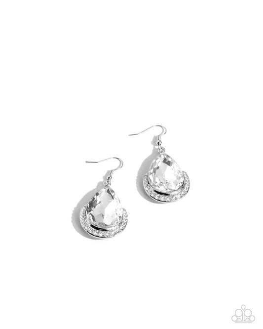 Mega Marvelous - White - Paparazzi Earring Image