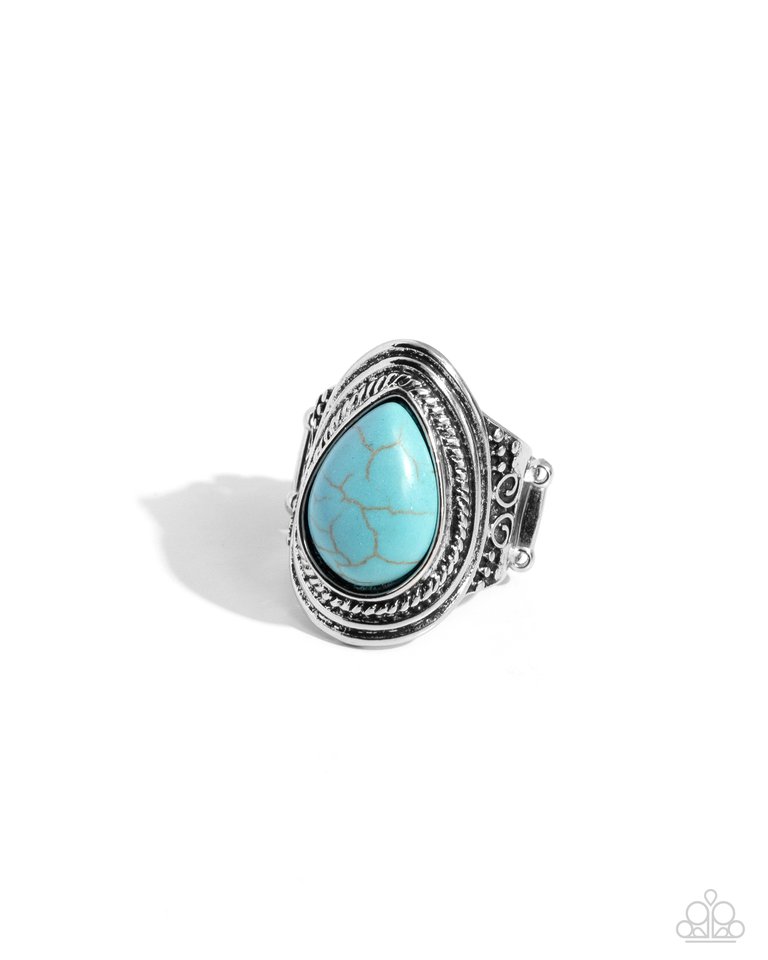 Saguaro Scene - Blue - Paparazzi Ring Image