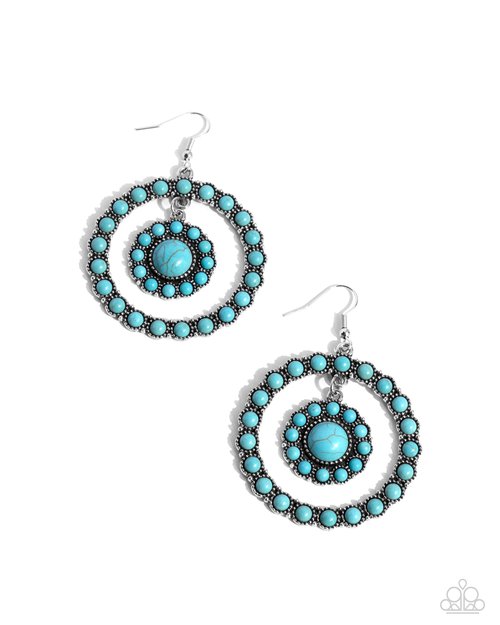 Saguaro Sanctuary - Blue - Paparazzi Earring Image