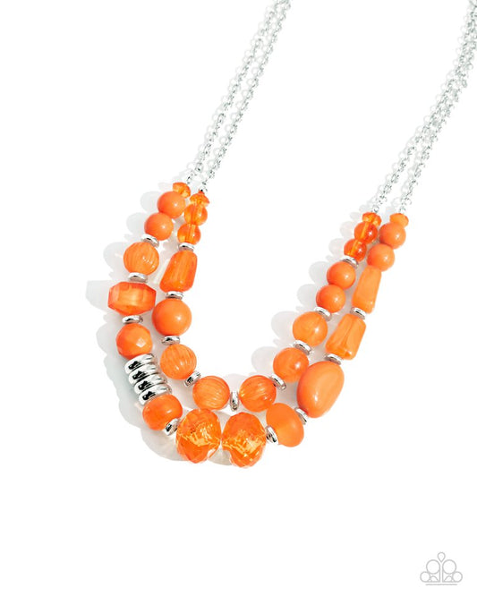 Pina Colada Paradise - Orange - Paparazzi Necklace Image