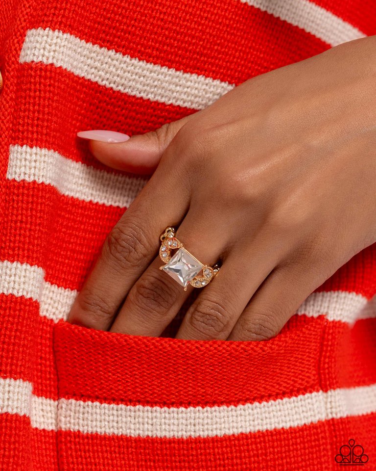 ​Deluxe Drama - Gold - Paparazzi Ring Image
