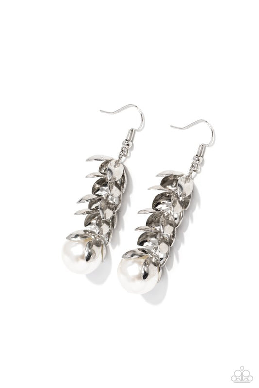 ​Ocean FROND Property - White - Paparazzi Earring Image
