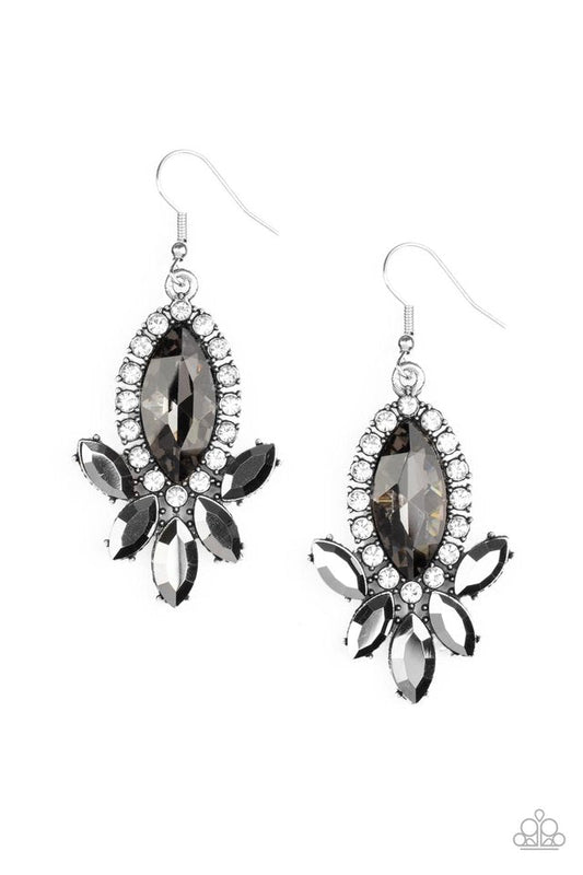 Serving Up Sparkle - Silver - Paparazzi Earring Image