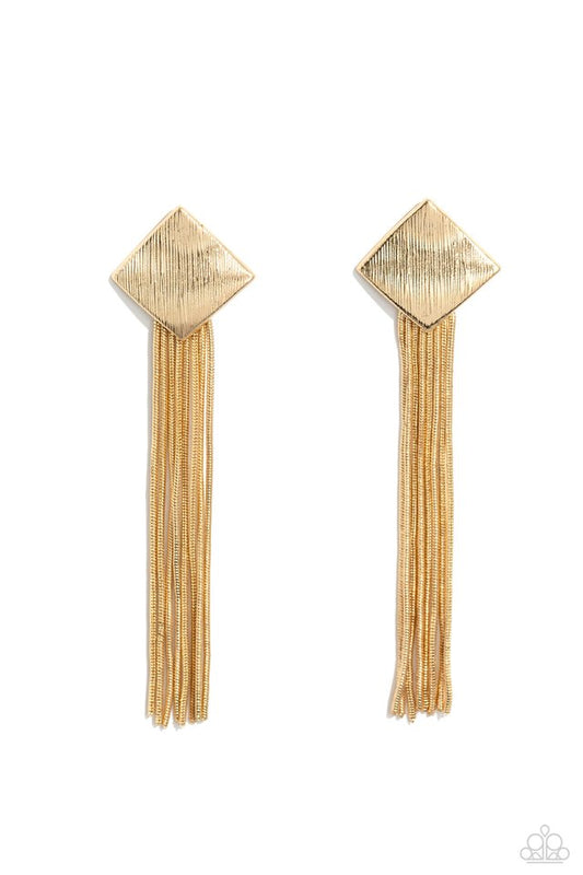 Experimental Elegance - Gold - Paparazzi Earring Image