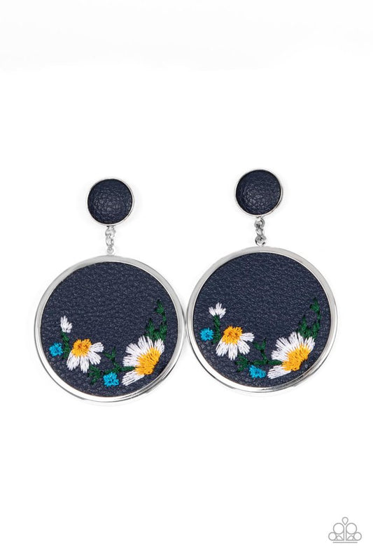 Embroidered Gardens - Blue - Paparazzi Earring Image