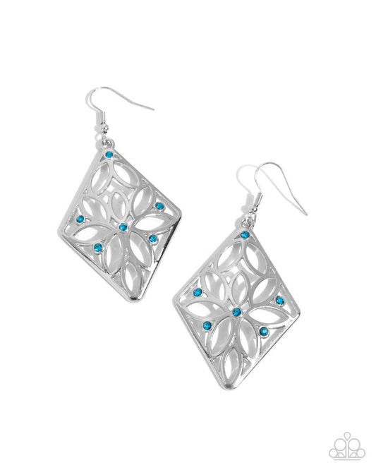 Pumped Up Posies - Blue - Paparazzi Earring Image