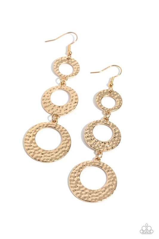 High Society Stunner - Gold - Paparazzi Earring Image