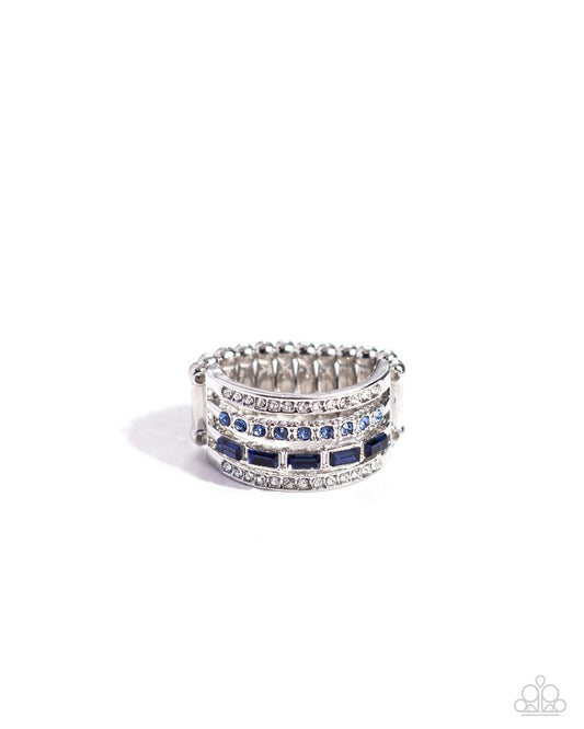 Trailblazing Bling - Blue - Paparazzi Ring Image