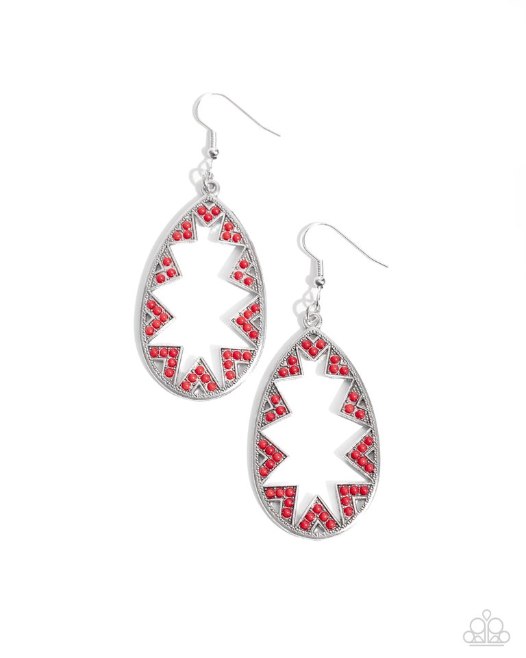 Wildly Wonderous - Red - Paparazzi Earring Image