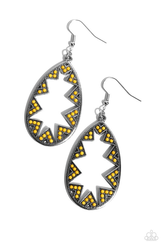 Wildly Wonderous - Yellow - Paparazzi Earring Image