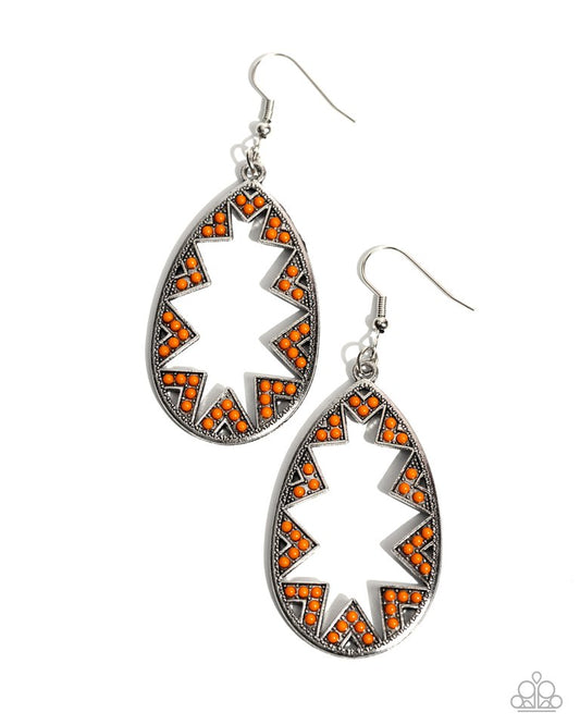 Wildly Wonderous - Orange - Paparazzi Earring Image