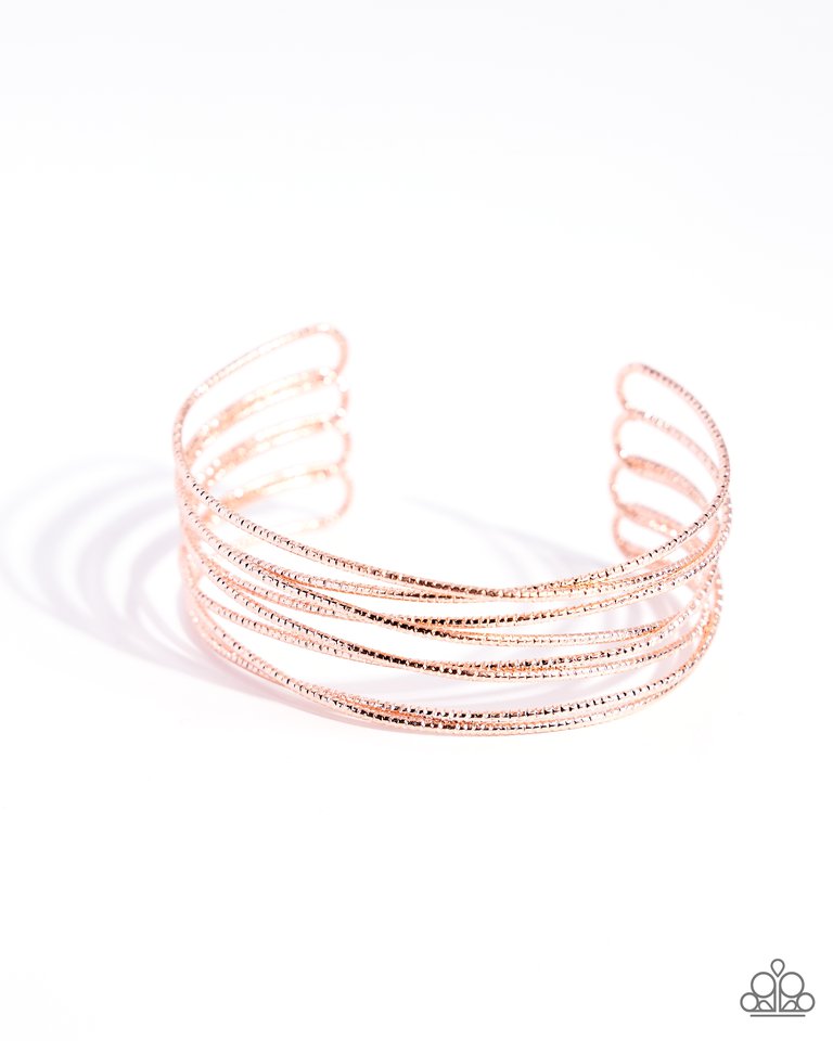 Monochromatic Crossover - Copper - Paparazzi Bracelet Image