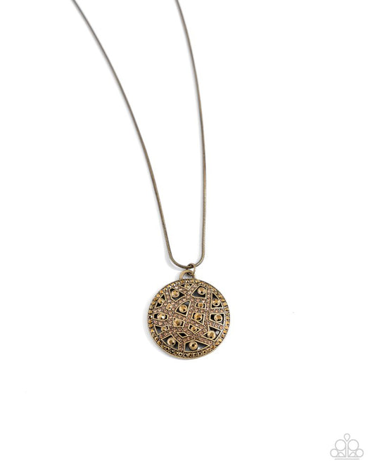 Exclusive Emblem - Brass - Paparazzi Necklace Image