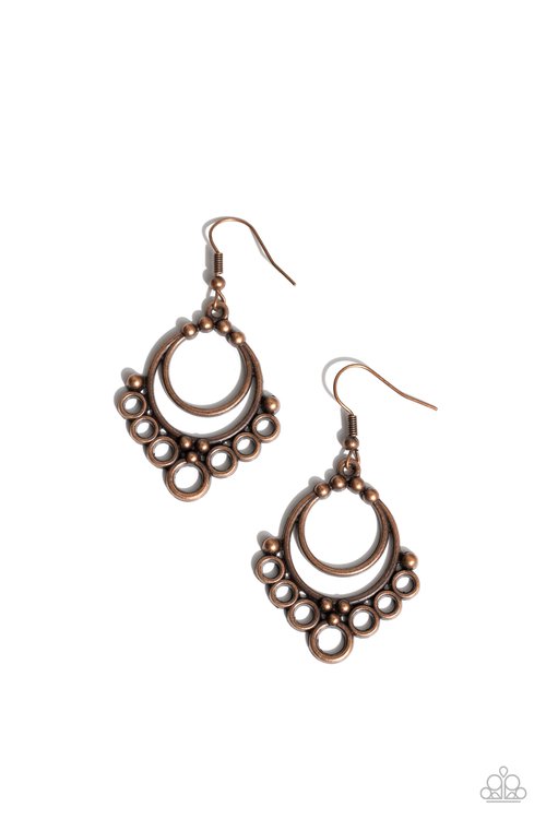 Rustic Rotary - Copper - Paparazzi Earring Image