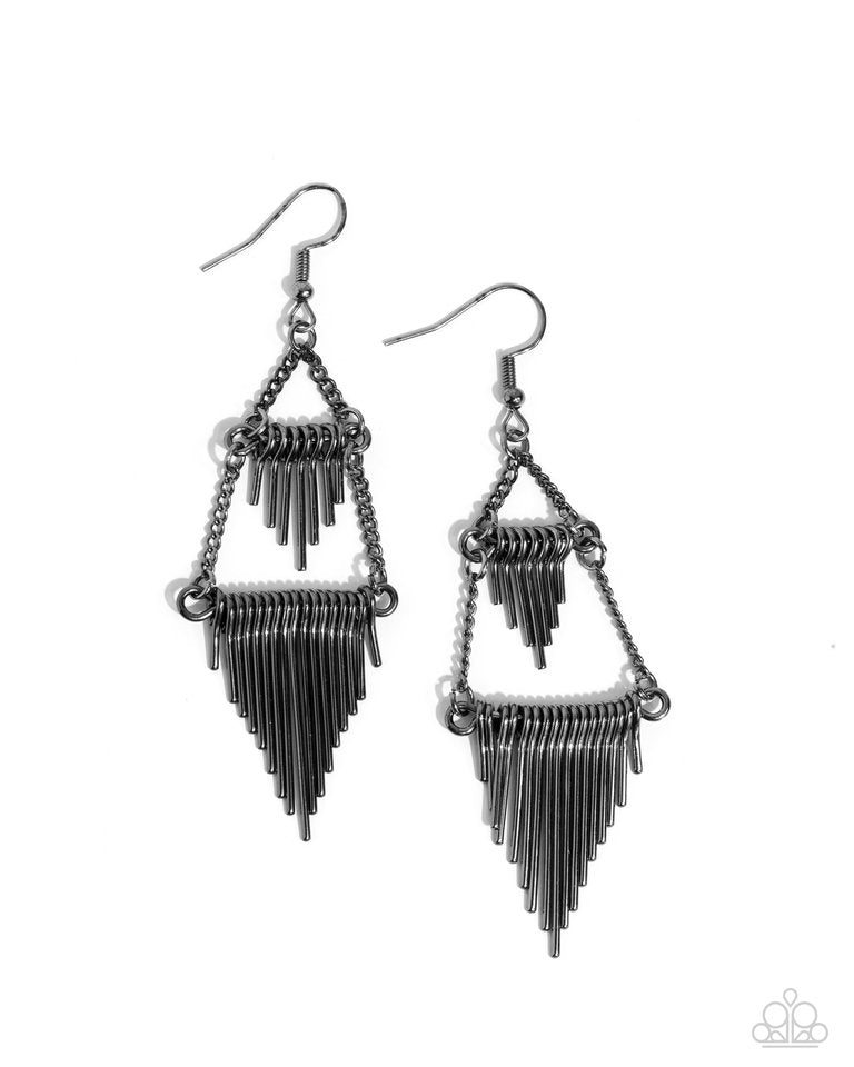 Greco Grotto - Black - Paparazzi Earring Image