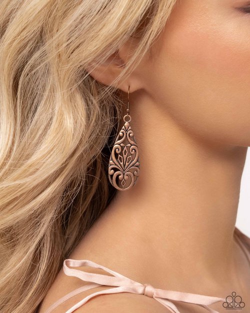 Eastern Elements - Copper - Paparazzi Earring Image