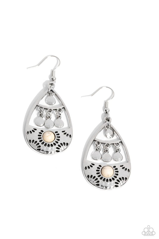 Country Cabana - White - Paparazzi Earring Image