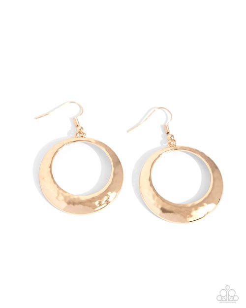 Retro Radius - Gold - Paparazzi Earring Image
