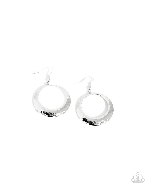 Retro Radius - Silver - Paparazzi Earring Image