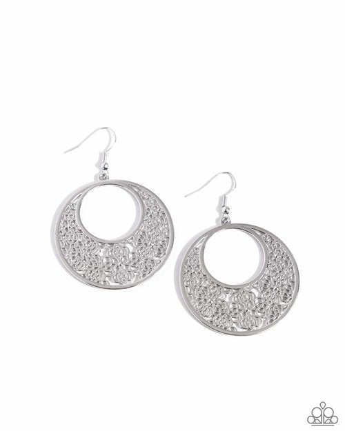 Mandala Paradise - Silver - Silver - Paparazzi Earring Image
