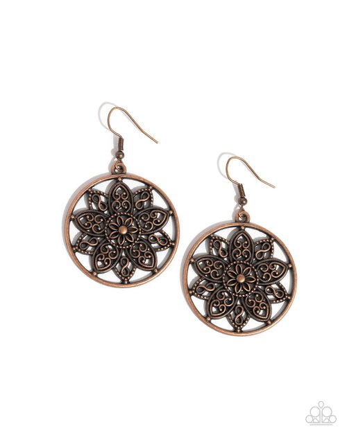Garden Allure - Copper - Paparazzi Earring Image