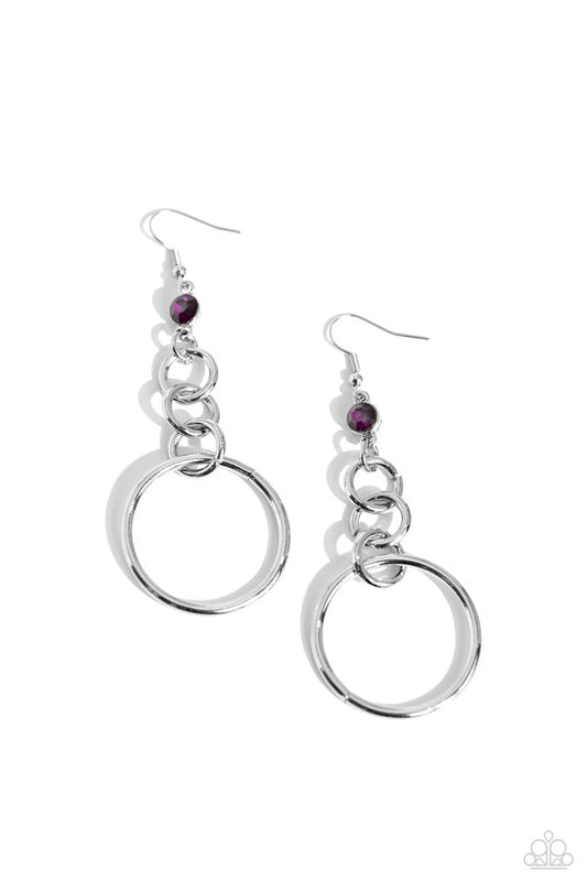 Glitzy Gesture - Purple - Paparazzi Earring Image