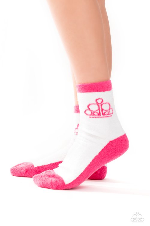 Paparazzi Pink and White Socks - Paparazzi Product Image