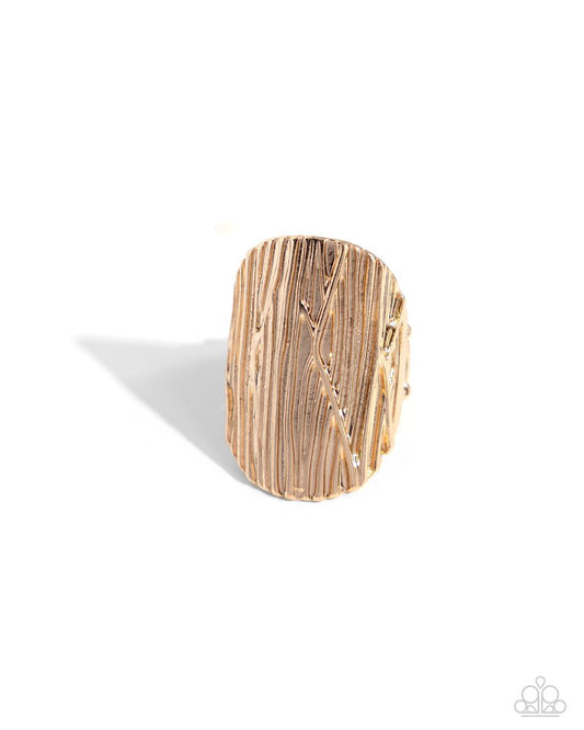 Thrilling Timber - Gold - Paparazzi Ring Image