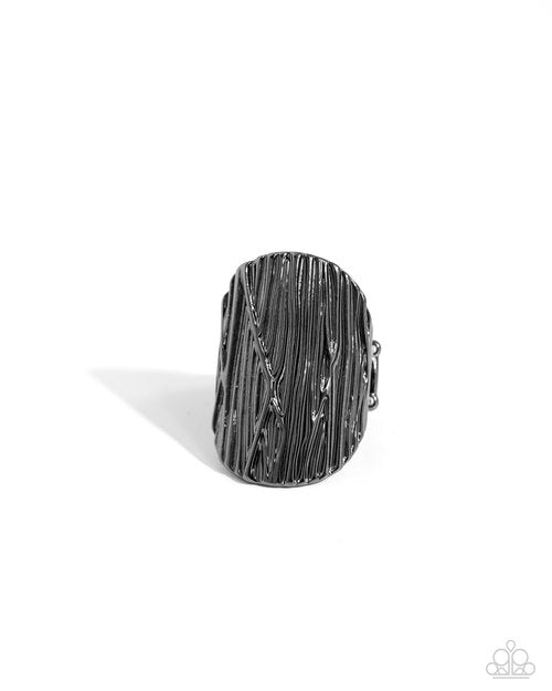 Thrilling Timber - Black - Paparazzi Ring Image