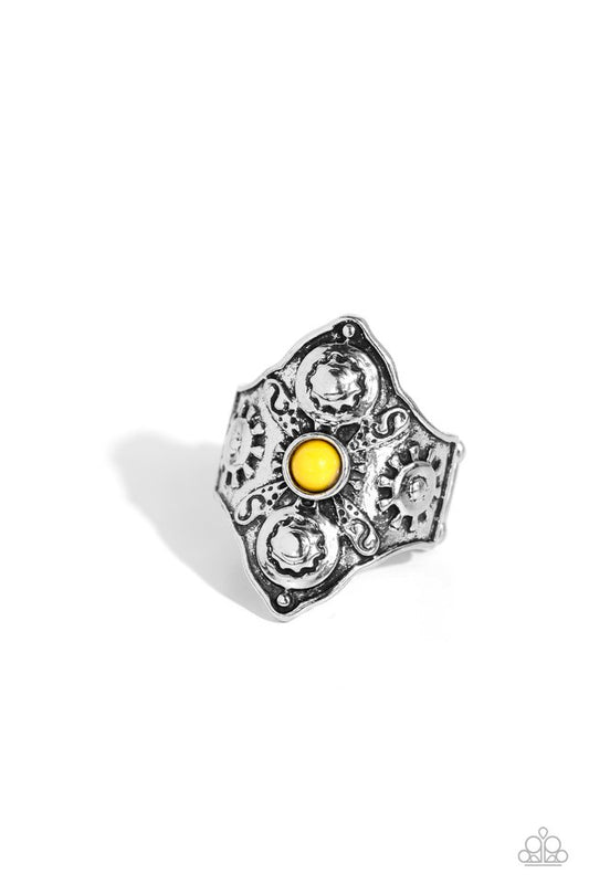 Crafted Couture - Yellow - Paparazzi Ring Image
