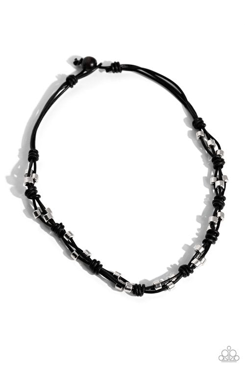 Braided Brawl - Black - Paparazzi Necklace Image
