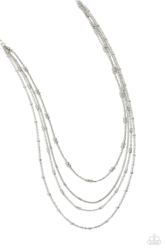 Collar Paparazzi ~ Brillo tachonado - Plata