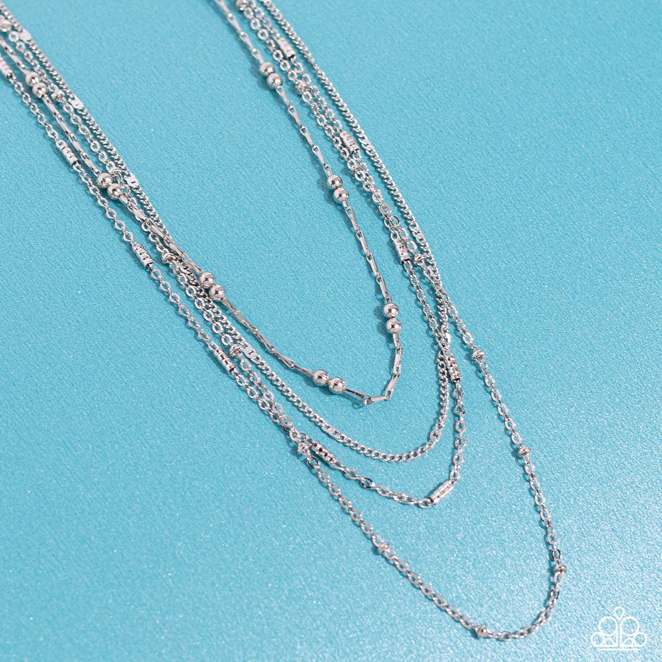 Collar Paparazzi ~ Brillo tachonado - Plata