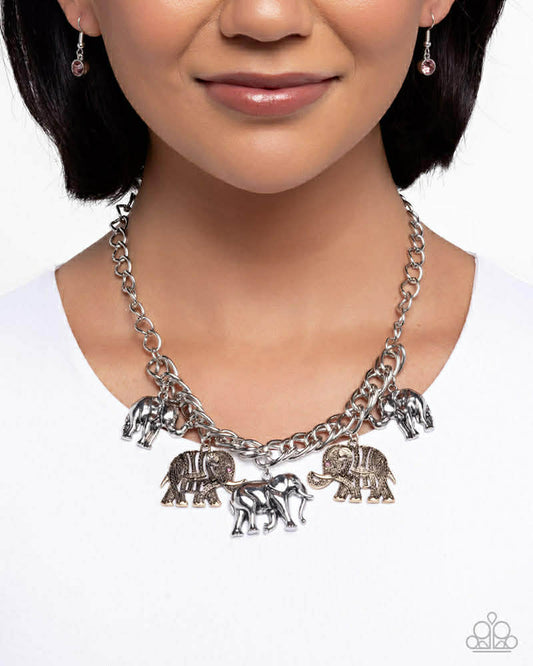 Paparazzi Necklace ~ Elephant Herd - Multi