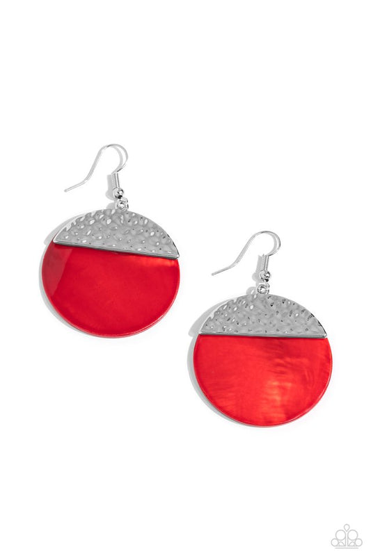 SHELL Out - Red - Paparazzi Earring Image