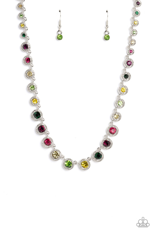 Collar Paparazzi ~ Charm de caleidoscopio - Multicolor