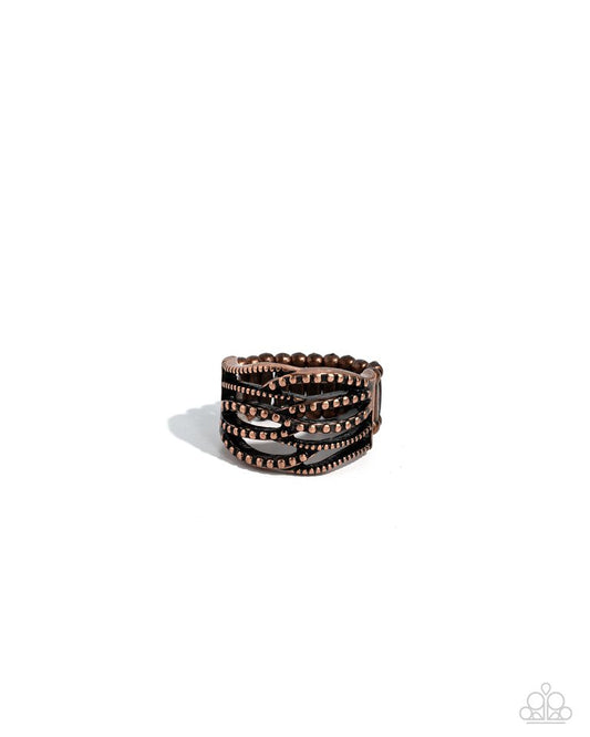 Streamlined Showdown - Copper - Paparazzi Ring Image