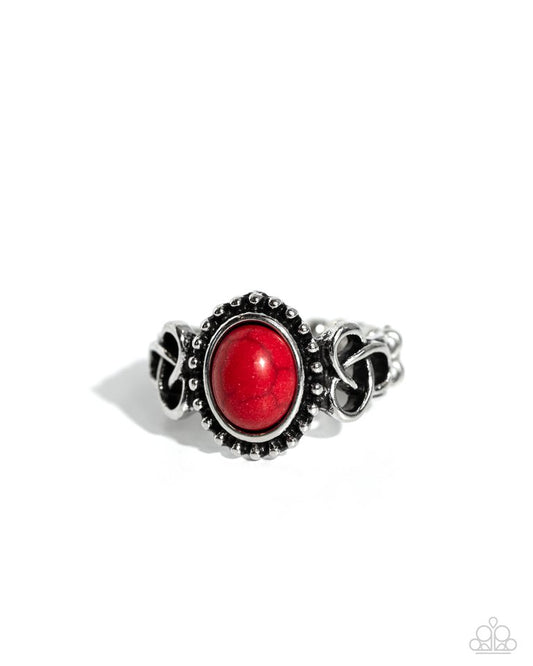 Celtic KNOT-out - Red - Paparazzi Ring Image